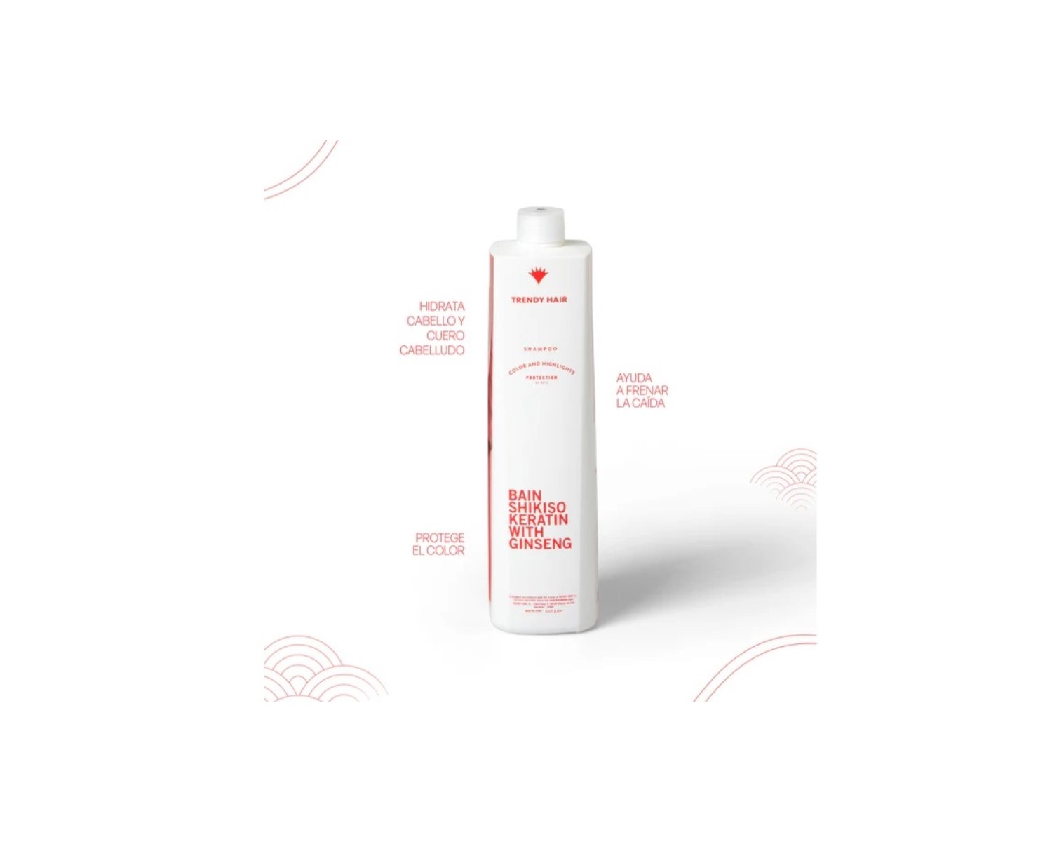 Trendy Hair bain Color Shikiso Keratin With Ginseng champú de color 300 ml