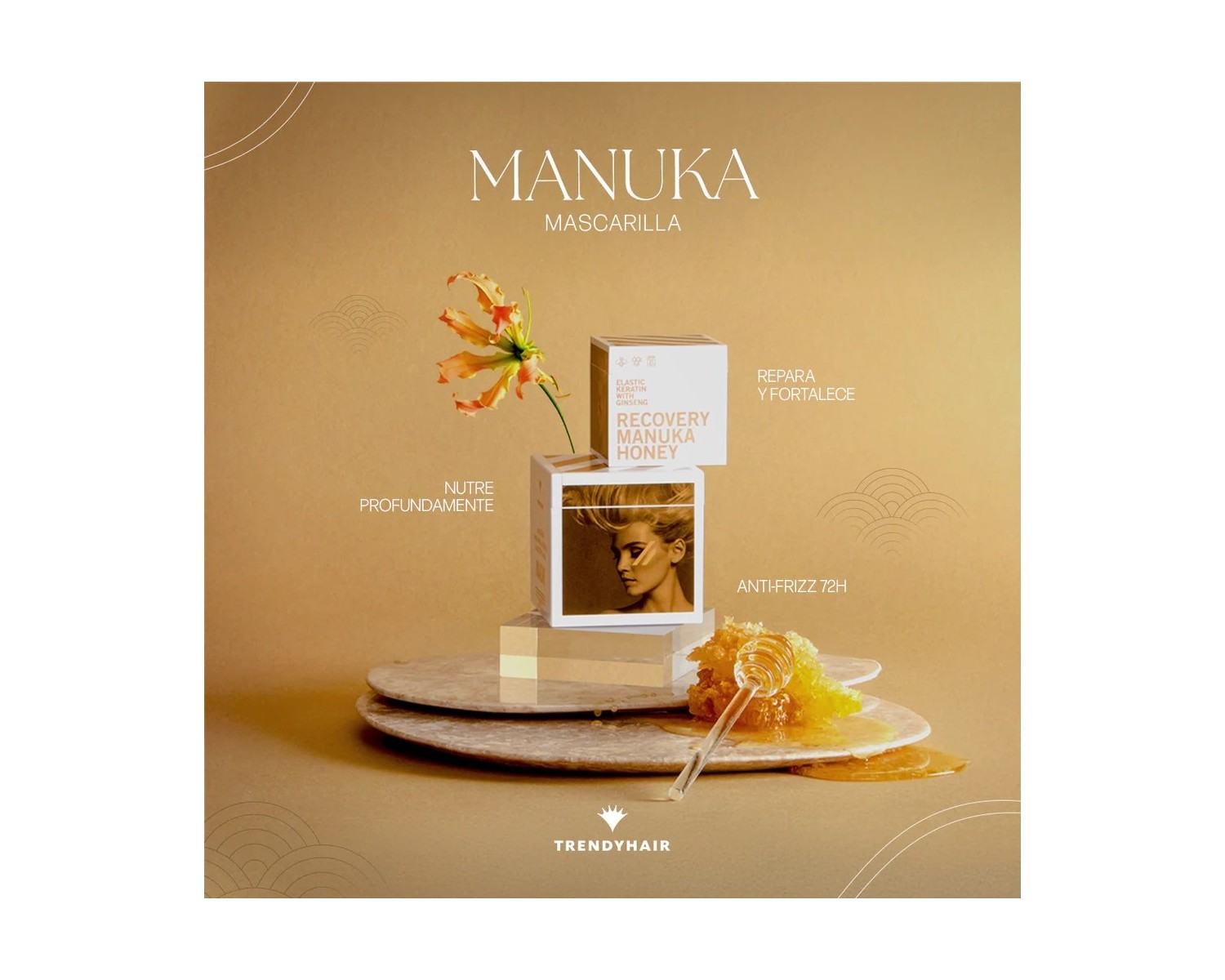 Trendy Hair Mask Elastic Keratin With Ginseng Recovery Manuka Honey 500ml