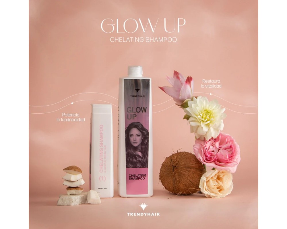 Trendy hair Glow Up Champú Chelating Limpia y Prepara 300 ml