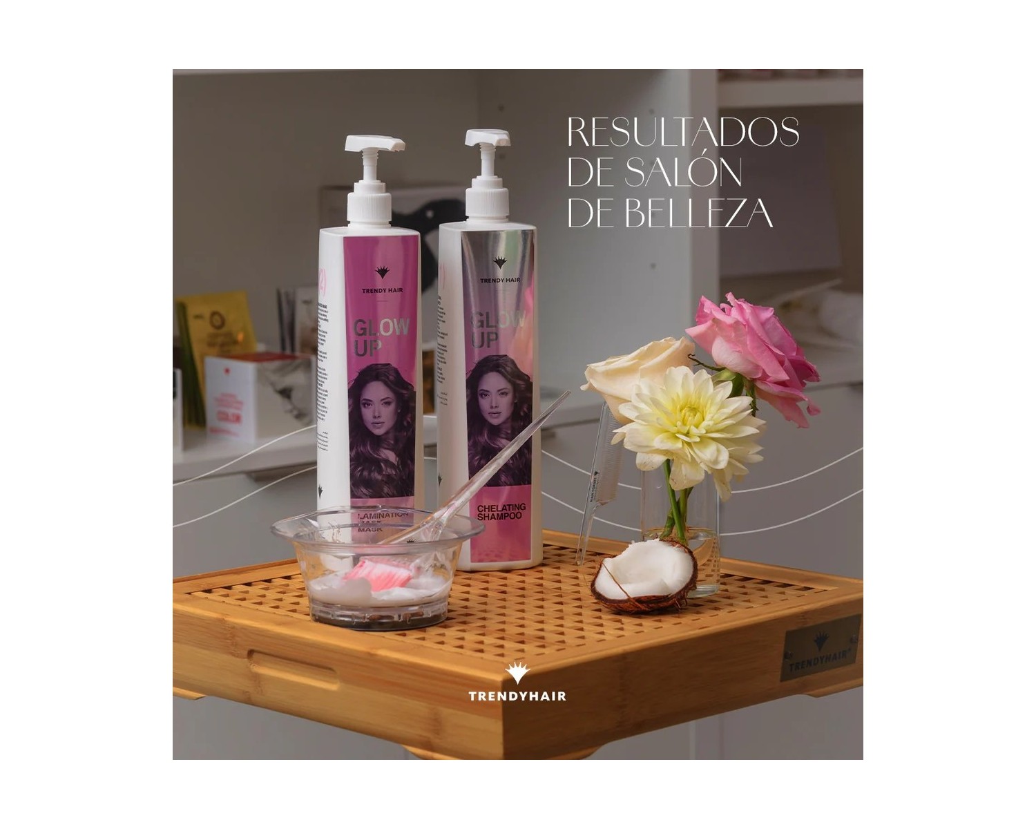 Trendy hair Glow Up Champú Chelating Limpia y Prepara 1000 ml