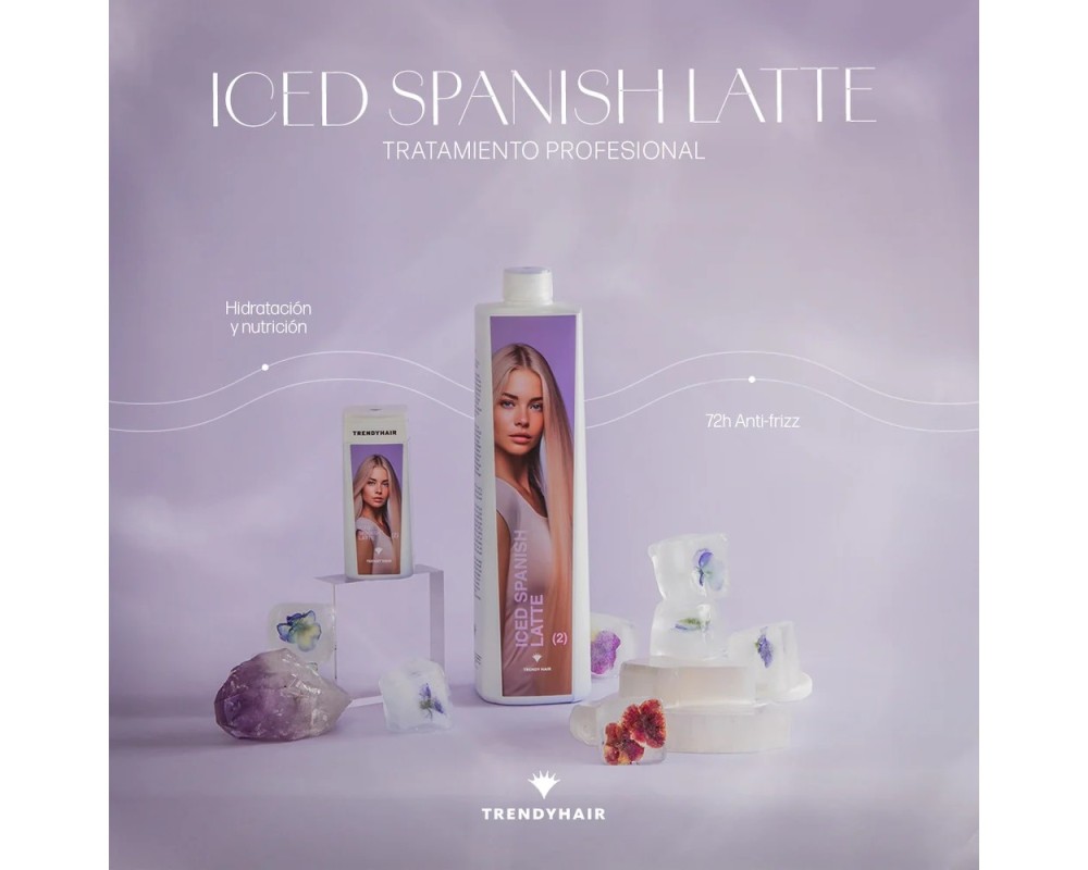 Trendy hair Spanish Latte Iced Crema Para Alisar el Cabello 1000 ml