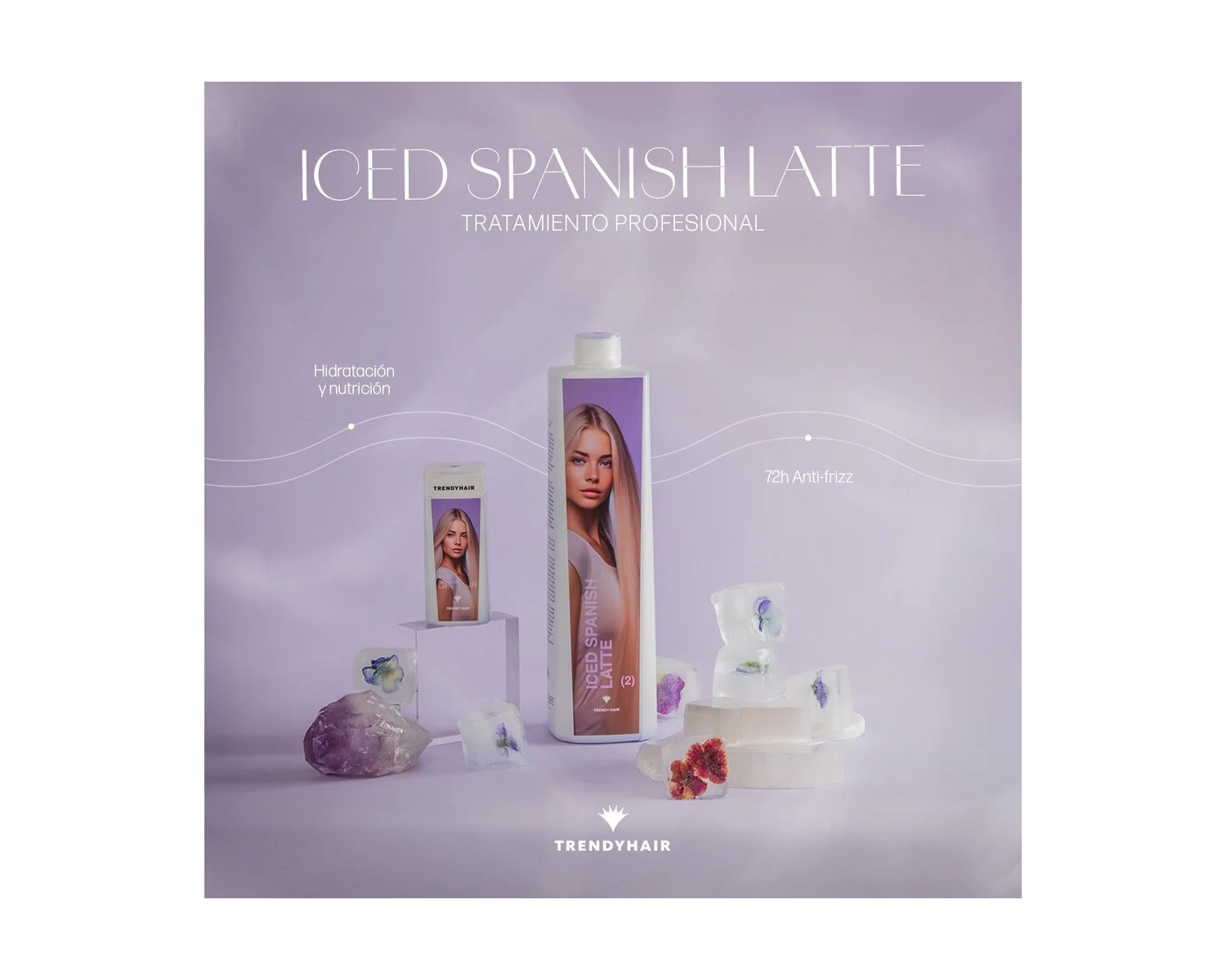 Trendy hair Spanish Latte Iced Crema Para Alisar el Cabello 1000 ml