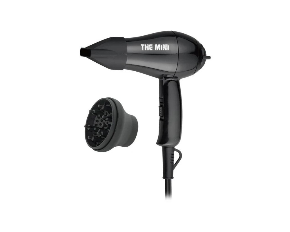 MyHair Secador de Viaje Plegable The Mini Black con difusor