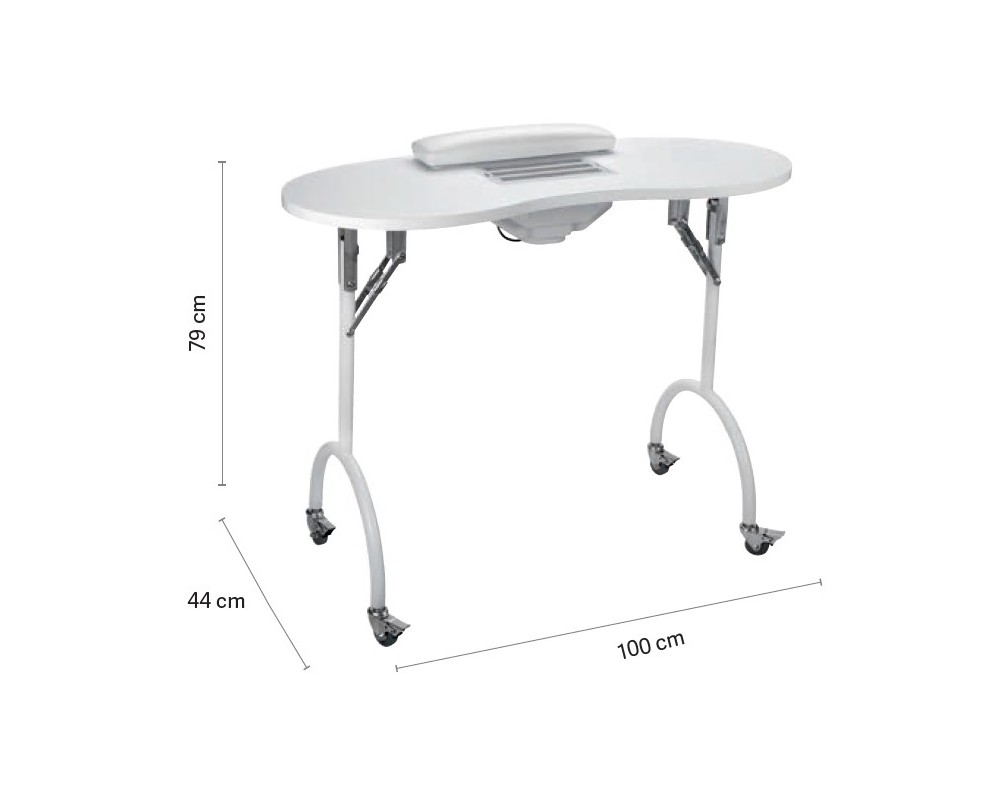 Mesa manicura plegable con aspiración y ruedas Eurostil 04278