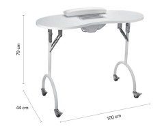 Mesa manicura plegable con aspiración y ruedas Eurostil 04278