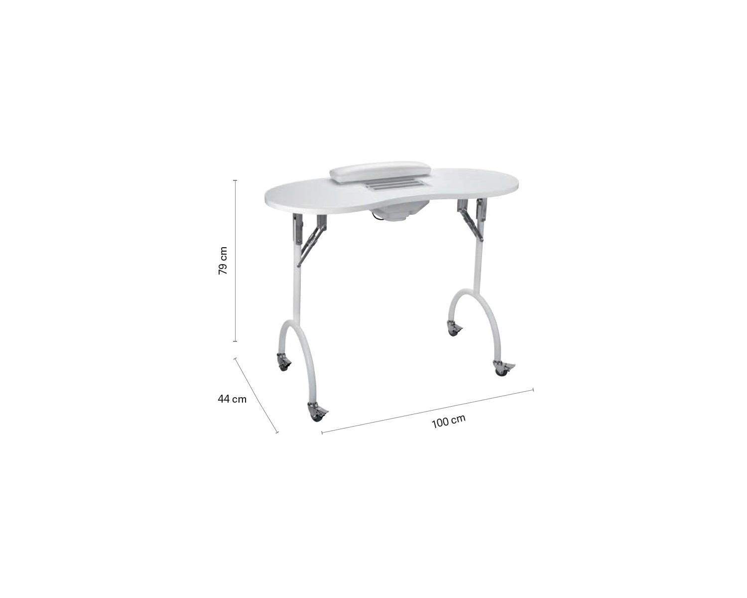 Mesa manicura plegable con aspiración y ruedas Eurostil 04278