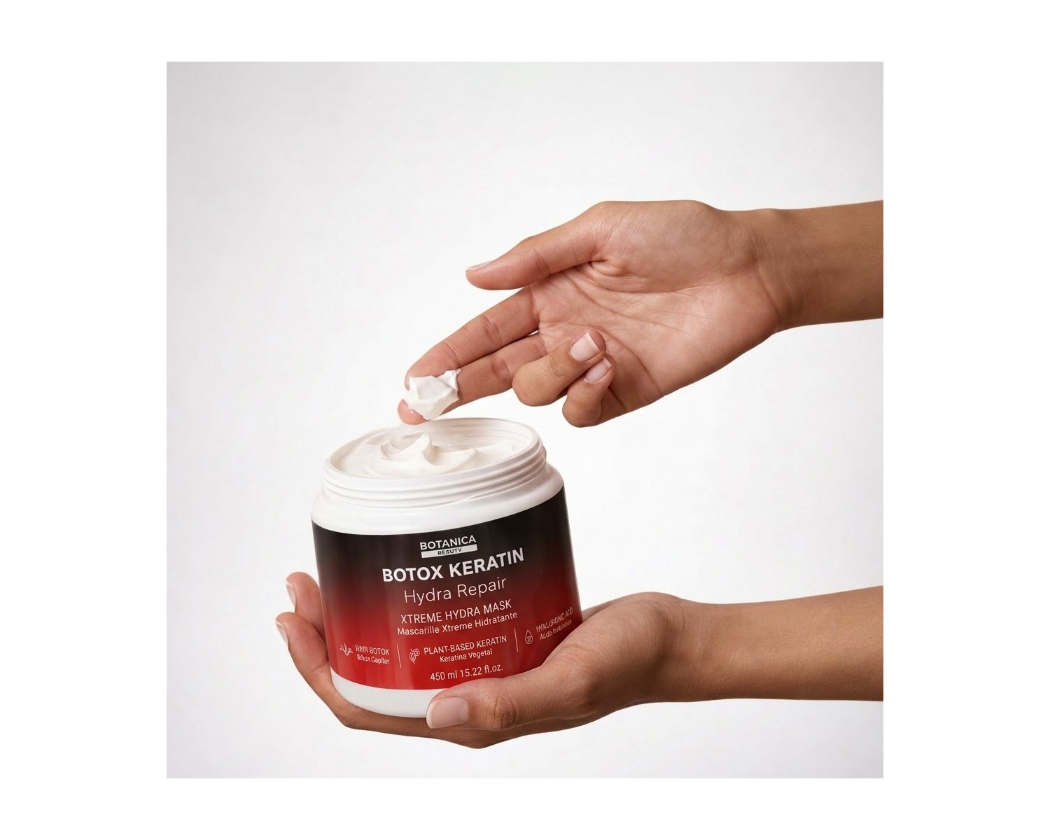 Botanica Botox Keratin Mascarilla Xtreme Hydra Repair con Ácido Hialurónico 450 ml