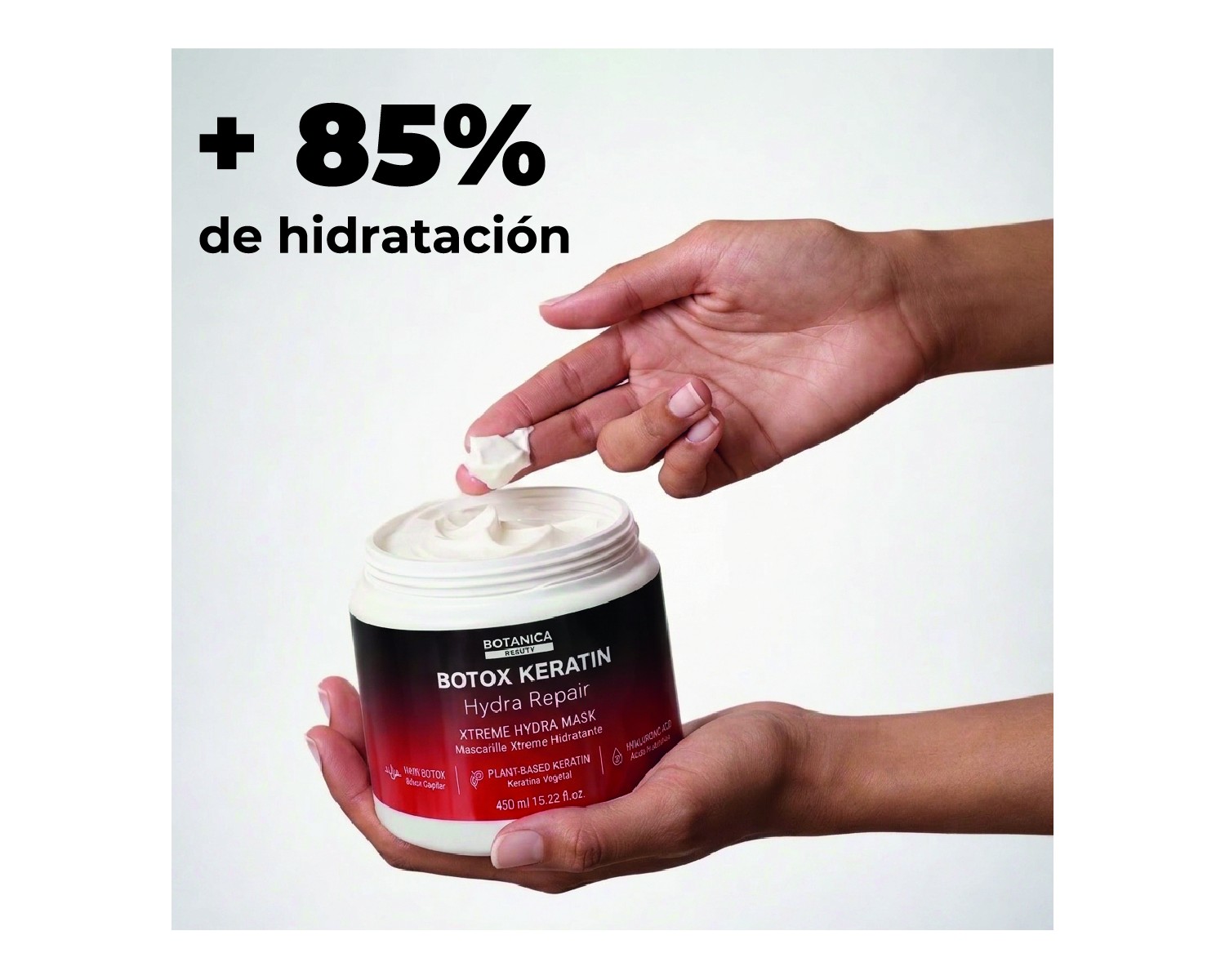 Botanica Botox Keratin Mascarilla Xtreme Hydra Repair con Ácido Hialurónico 450 ml