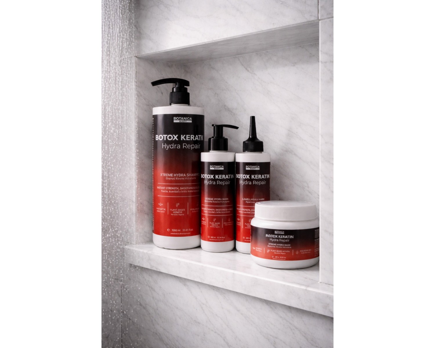 Botanica Botox Keratin Champú Xtreme Hydra Repair con Ácido Hialurónico 1000 ml