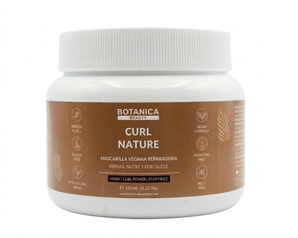 Botanica Curl Nature Mascarilla Vegana Reparadora Potenciador Rizos Método Curly 450 ml