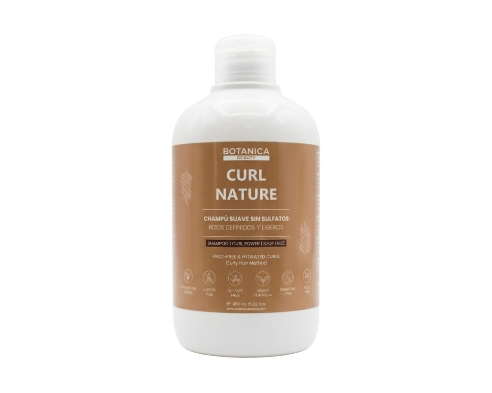 Botanica Curl Nature Champú Sin Sulfatos Potenciador Rizos Método Curly 450 ml