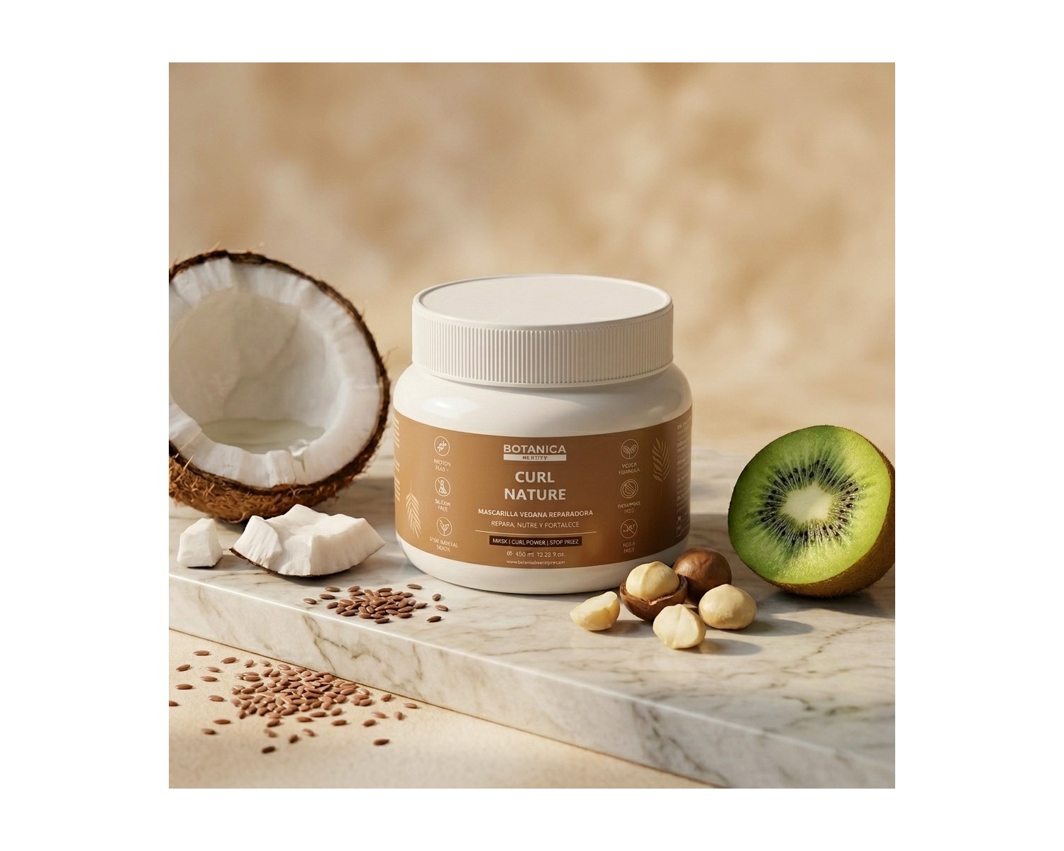 Botanica Curl Nature Mascarilla Vegana Reparadora Potenciador Rizos Método Curly 450 ml
