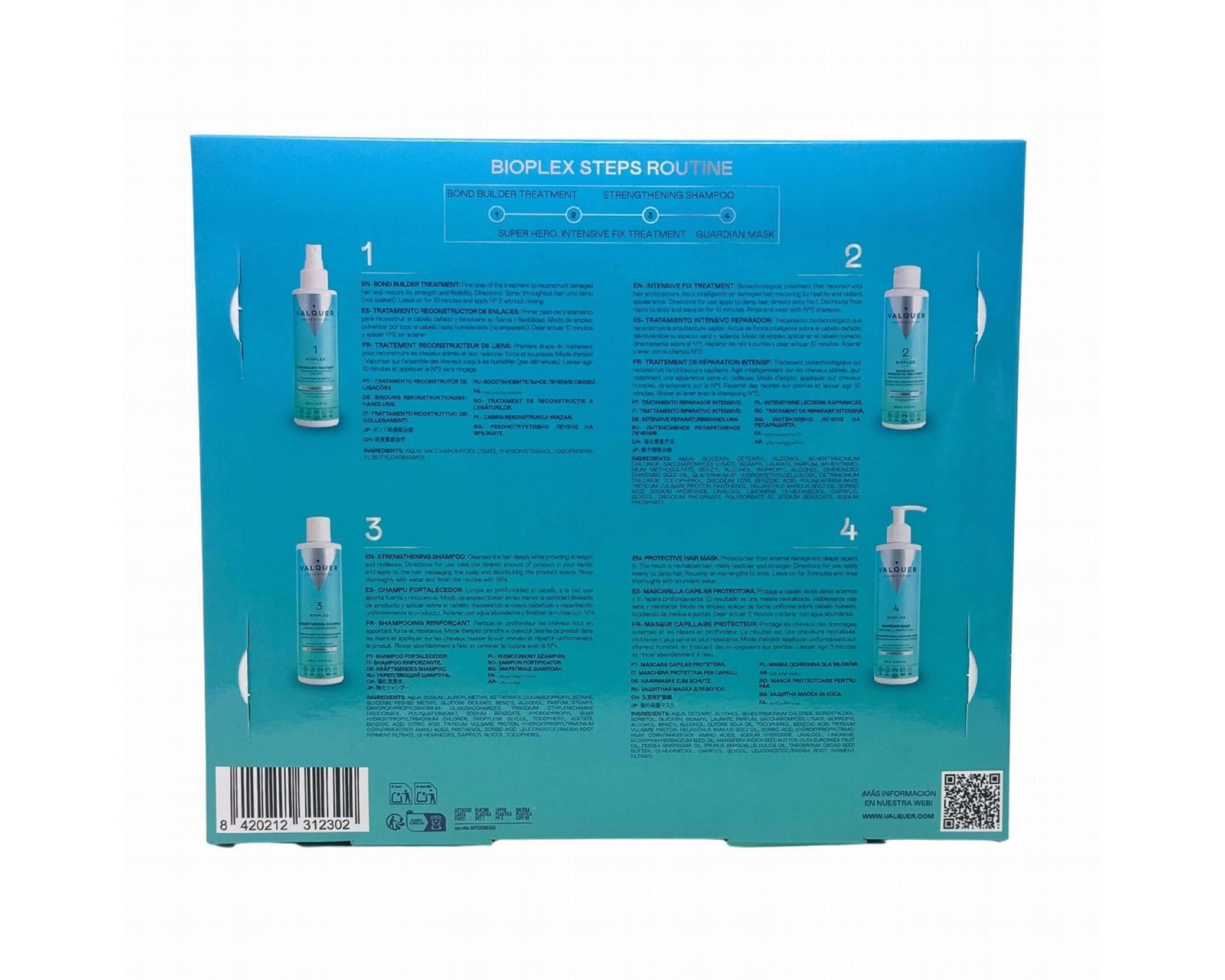 Valquer Bioplex tratamiento completo para reconstrucción y protección capilar 975ml