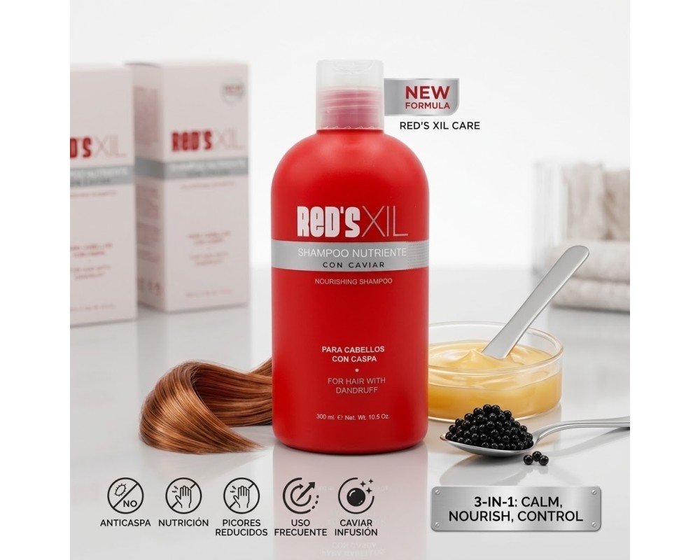 Champú Anticaspa Nutriente RED'S XIL 300ml | Con Caviar