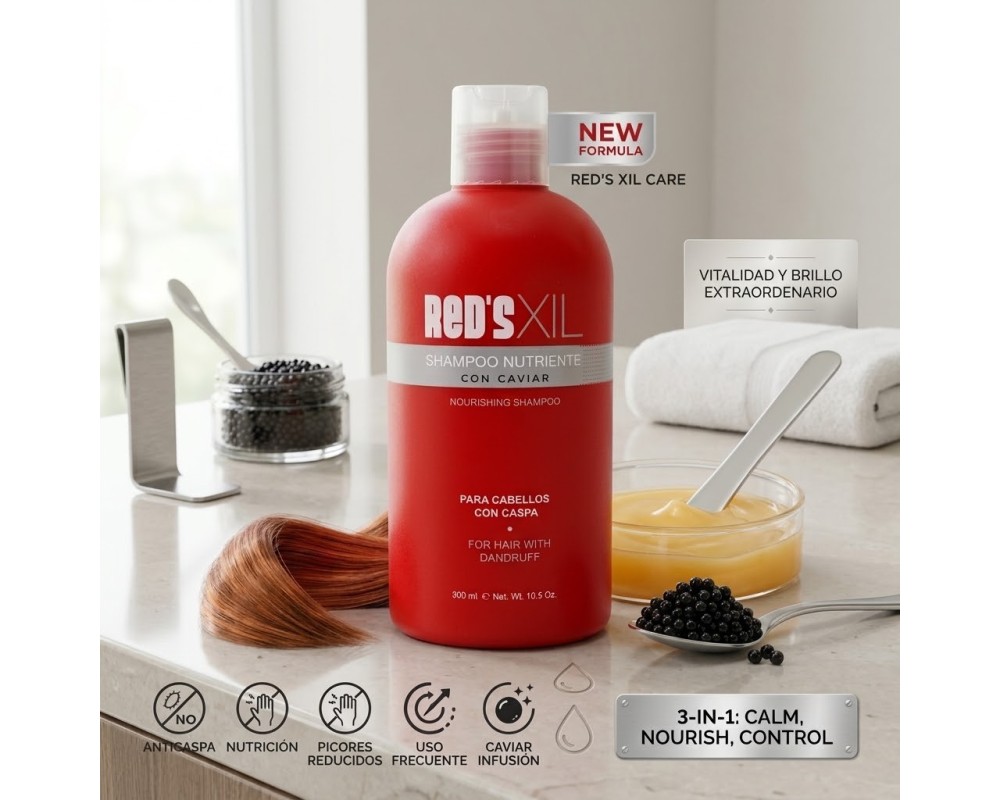 Champú Anticaspa Nutriente RED'S XIL 300ml | Con Caviar