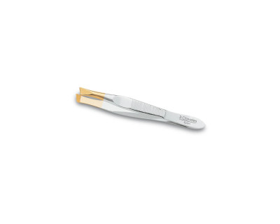 3 Claveles Pinza de Depilar Sesgada de punta de oro