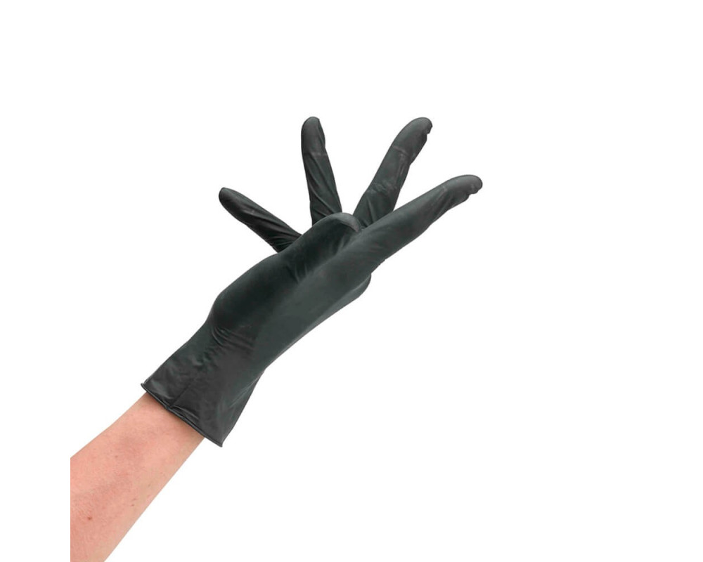 Sibel Guantes de nitrilo negros talla M 100 unidades