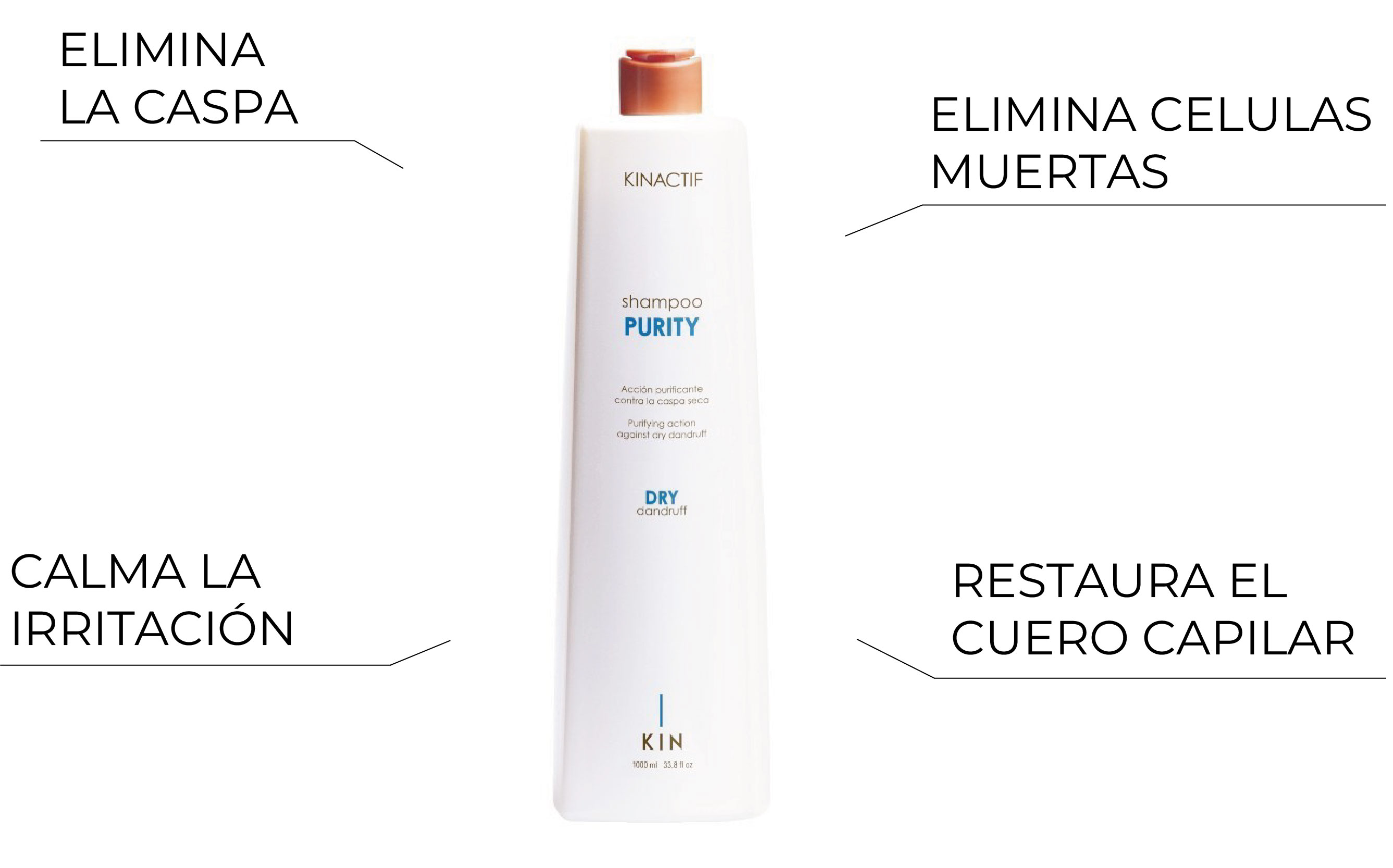 Champú Kinaktif Purity Dry para cabello con caspa seca